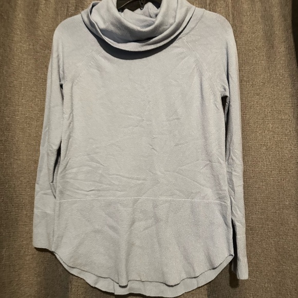 Cyrus Soft Blue Cowl Neck Sweater - Picture 2 of 4